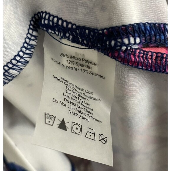 Title Nine S Splatter Floral Print Cut Out Back Athletic Dress With Shelf Bra - Picture 3 of 5